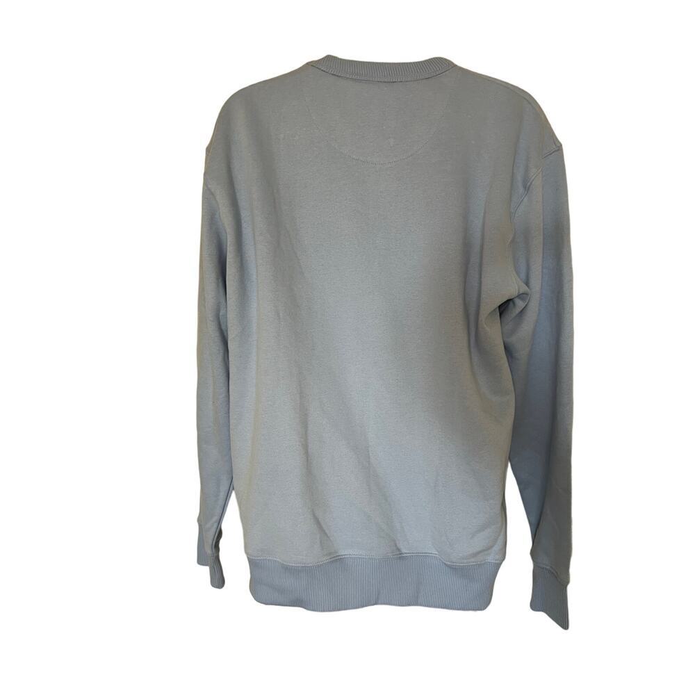 Denim & Flower Blue Crewneck Sweatshirt Baby Blue Coastal Preppy - Picture 2 of 6